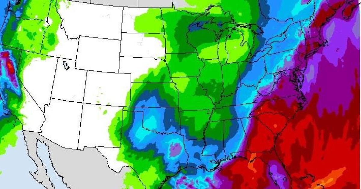 Storm system could cause heavy rain, damaging winds from N.J. to Florida this weekend