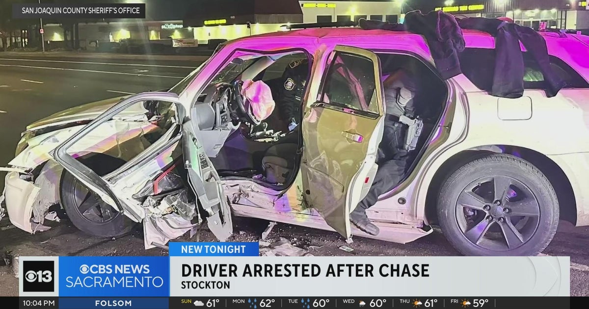 Pursuit ends in crash in San Joaquin County, suspect hospitalized