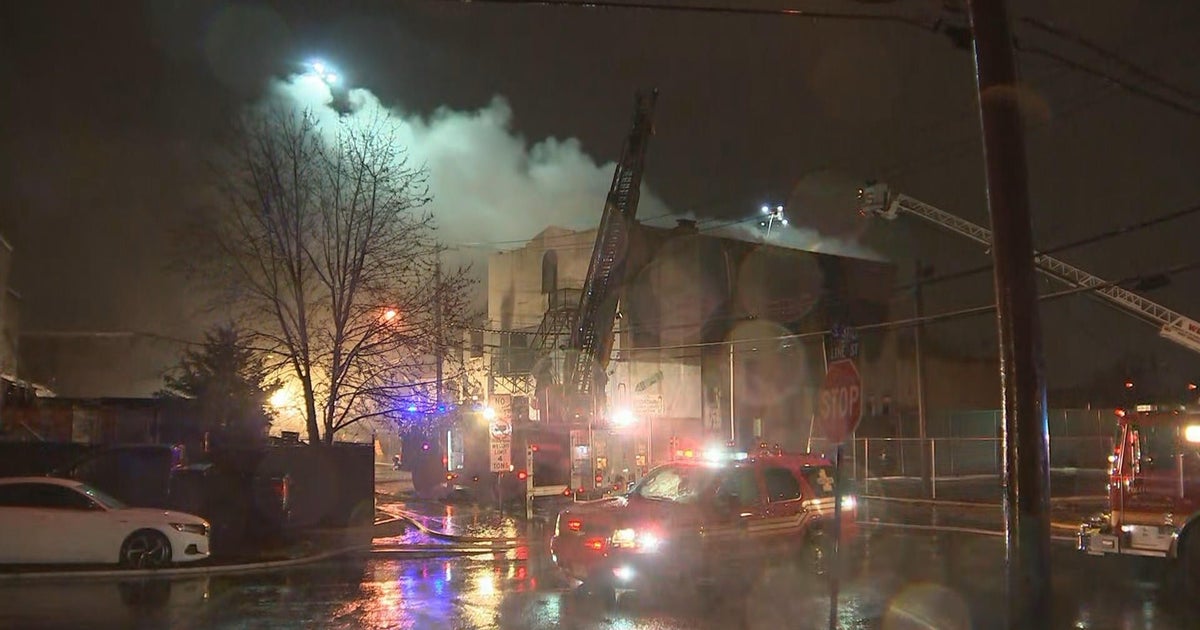 Part of abandoned building collapses after fire in Camden, NJ CBS