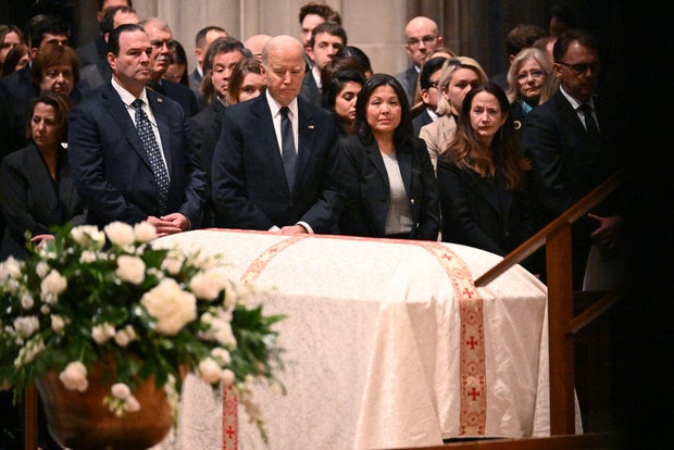 President Biden attends the memorial service for former Supreme Court Justice Sandra Day O'Connor at the National Cathedral in Washington, D.C., on Dec. 19, 2023.