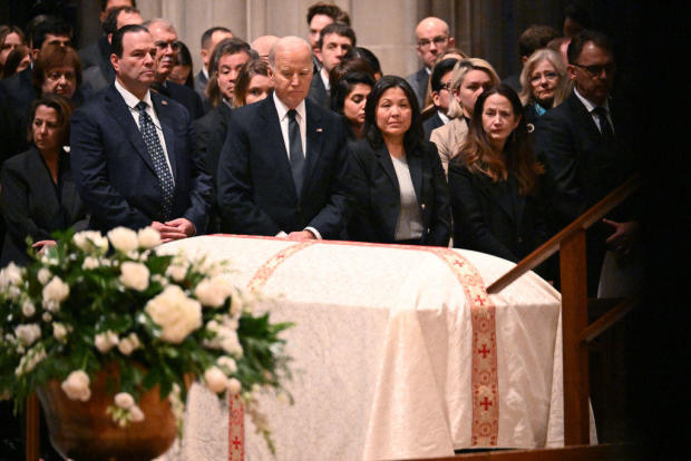 President Biden attends the memorial service for former Supreme Court Justice Sandra Day O'Connor at the National Cathedral in Washington, D.C., on Dec. 19, 2023. 