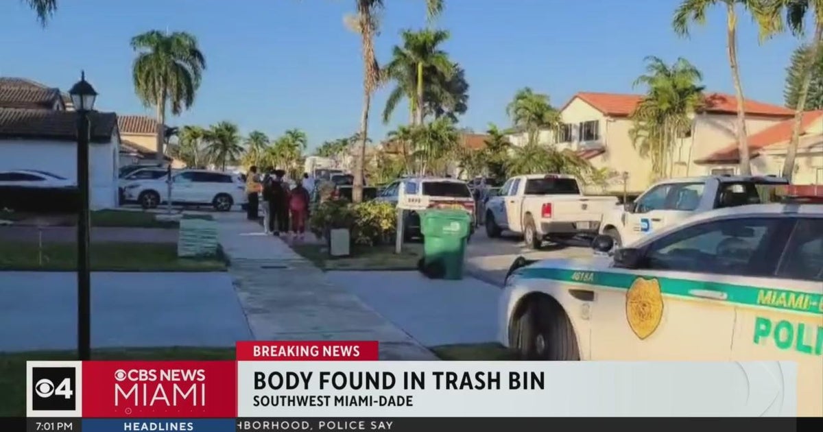Body found in trash bin - CBS Miami