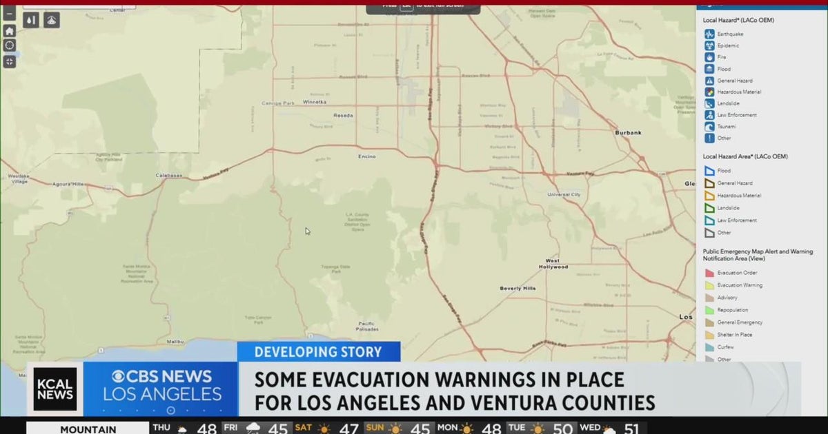 Evacuation warnings are in place Thursday in some areas of LA and ...