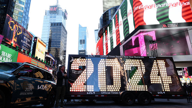 '2024' Numerals arrive in Times Square 