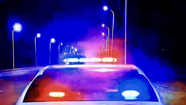 Police patrol lights on car roof 