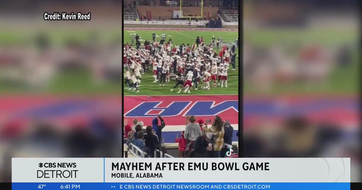 Mayhem after EMU Bowl Game CBS Detroit