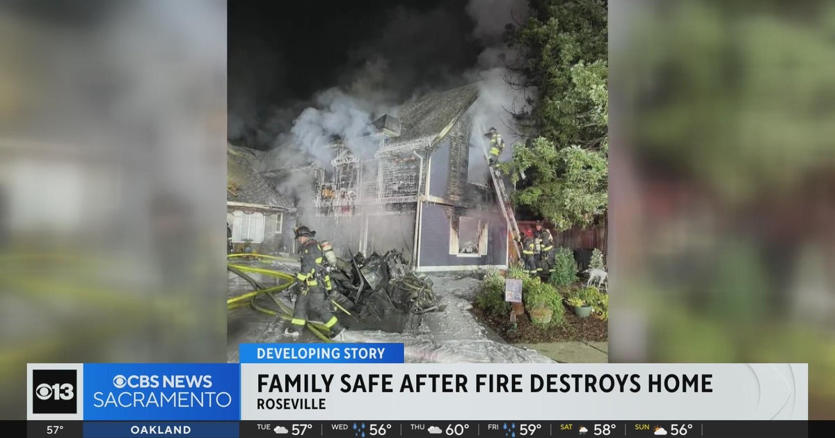 Family escapes injury after destructive house fire in Roseville