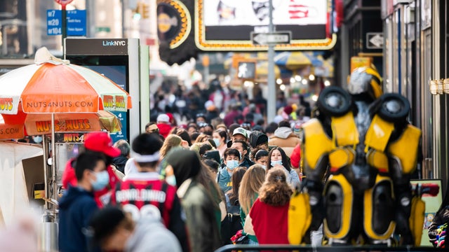 People fill Times Square