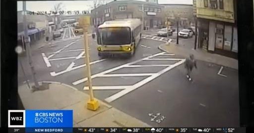Video shows woman struck by MBTA bus in Chelsea - CBS Boston
