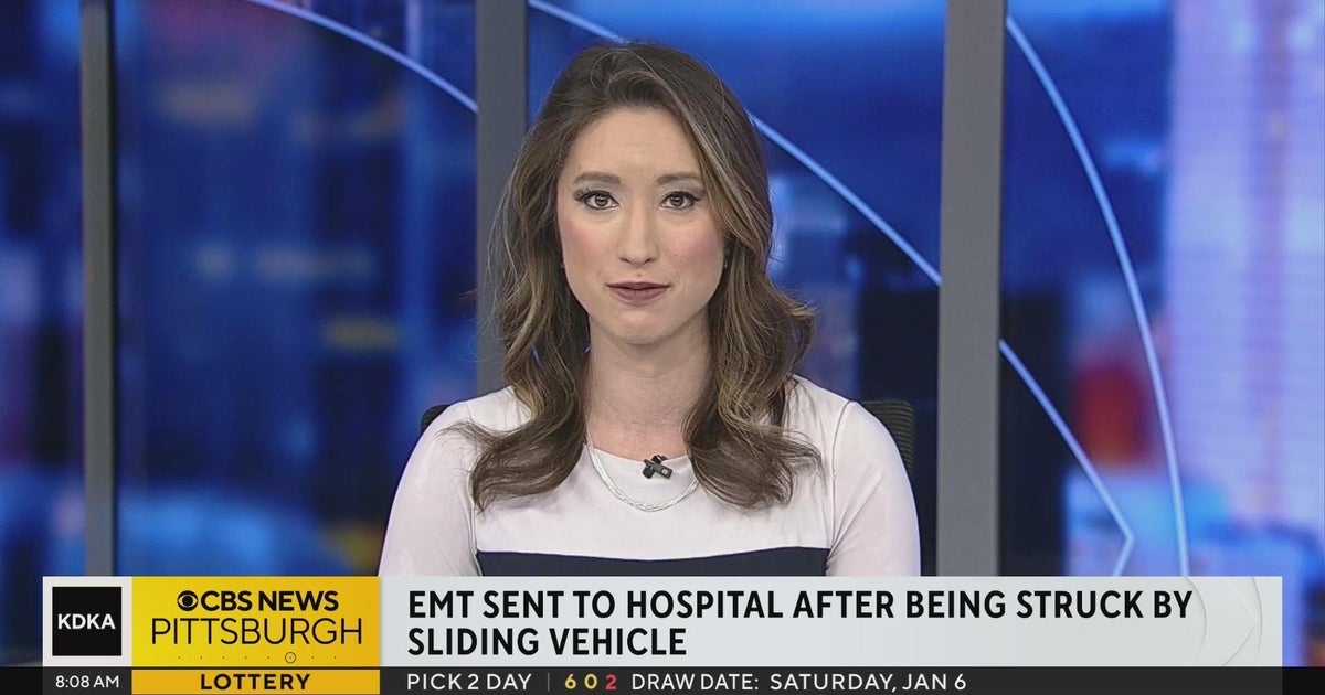 EMT taken to hospital after being hit by sliding car CBS Pittsburgh EMT taken to hospital after being hit by sliding car CBS Pittsburgh