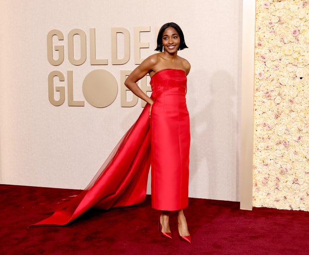 Ayo Edebiri attends the 81st Annual Golden Globe Awards