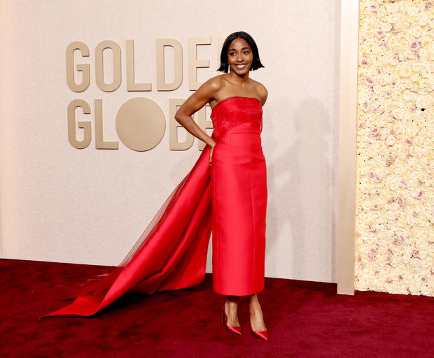 Ayo Edebiri attends the 81st Annual Golden Globe Awards 