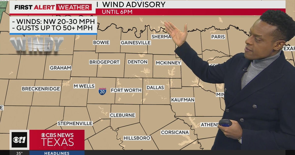 North Texas under wind advisory until 6 p.m. Tuesday - CBS Texas