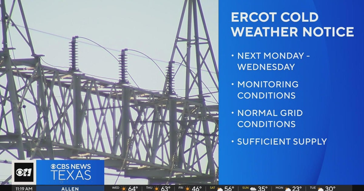 ERCOT weather watch continues today - CBS Texas