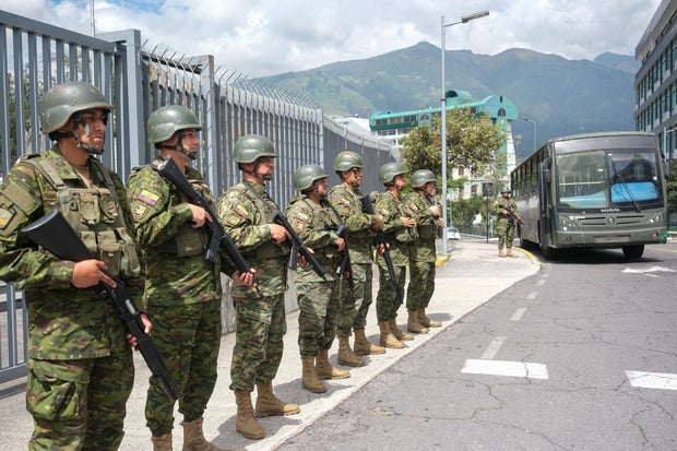 Soldiers patrol streets in Ecuador as government and cartels declare war on each other