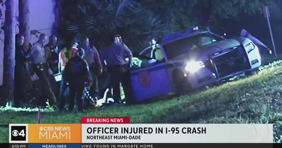 Miami-Dade police officer rushed to clinic right after I-95 crash