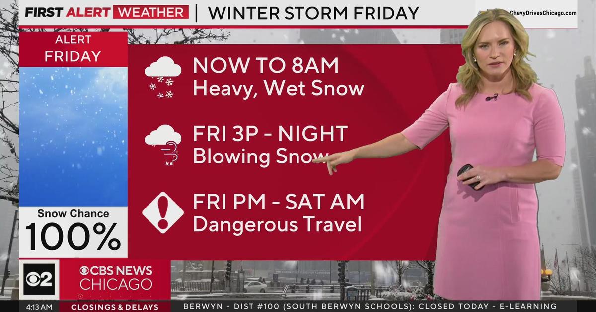 Major winter storm hitting Chicago today with 6 to 10 inches of snow possible in some areas - CBS Chicago