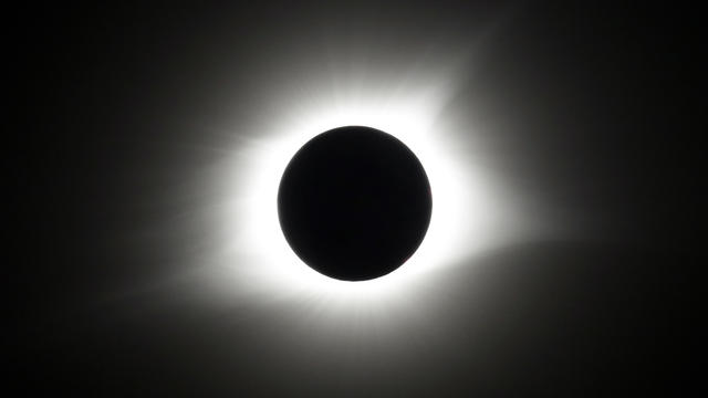The period of total coverage during the solar eclipse is seen near Hopkinsville, Ky. Monday, Aug. 21, 2017. 
