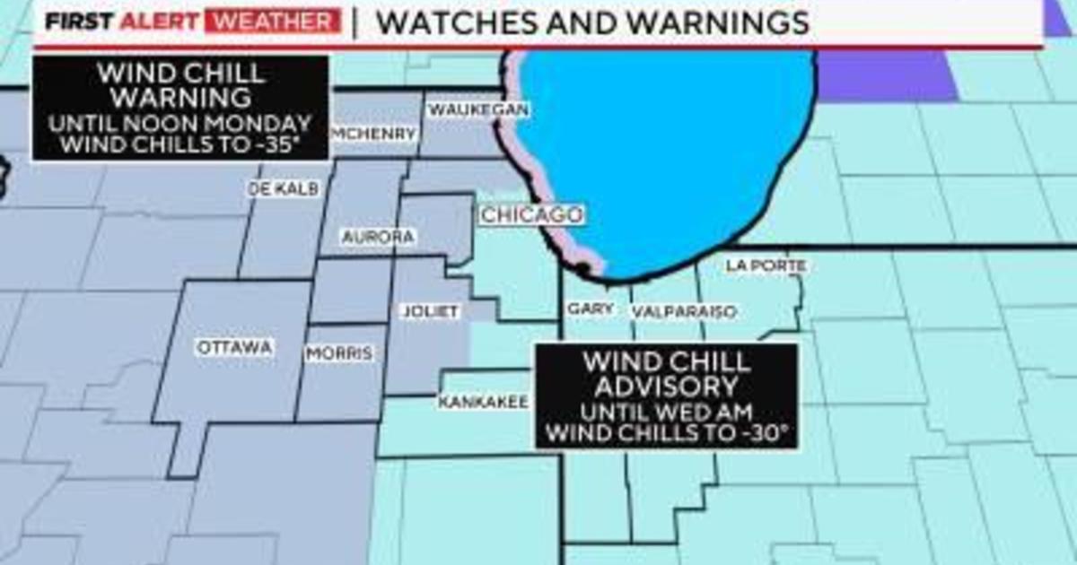 Arctic air mass brings wind chills to 30 below for Chicago area - CBS