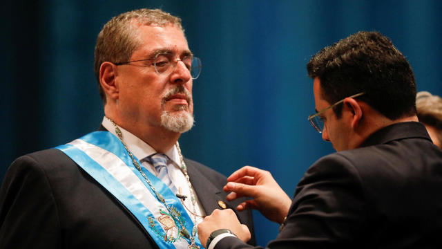Bernardo Arevalo takes the oath of office as Guatemala's President, in Guatemala City 