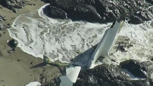 Half Moon Bay plane crash wreckage 
