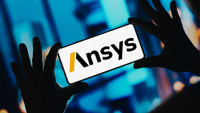 In this photo illustration, the Ansys logo is displayed on a 