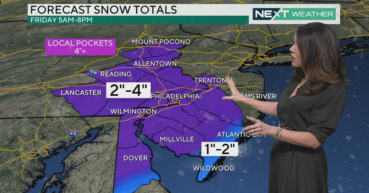 How much snow will we get on Friday?  Forecasts for Pennsylvania, New Jersey and Delaware