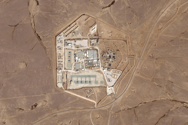 Satellite photo of the military base known as Tower 22 in northeastern Jordan 