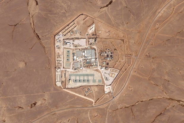 Satellite photo of the military base known as Tower 22 in northeastern Jordan
