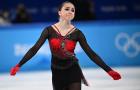 Russia's Kamila Valieva reacts after competing in a women's figure skating event during the Winter Olympic Games at the Capital Indoor Stadium in Beijing on Feb. 17, 2022. 