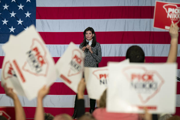 Republican presidential hopeful and former UN Ambassador Nikki Haley speaks at a rally on January 28, 2024 in Conway, South Carolina. 