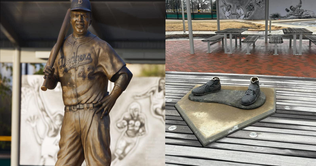 Открадната статуя на Джаки Робинсън е намерена „демонтирана и изгорена“ в Уичита, Канзас