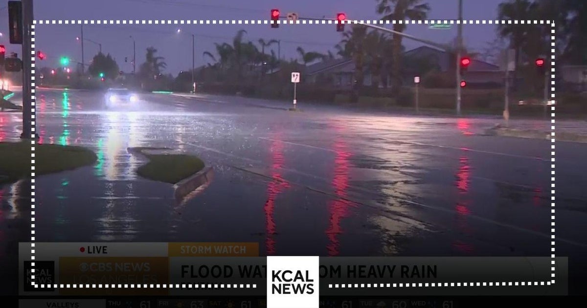 Flood watch in Inland Empire as rain pours down - CBS Los Angeles