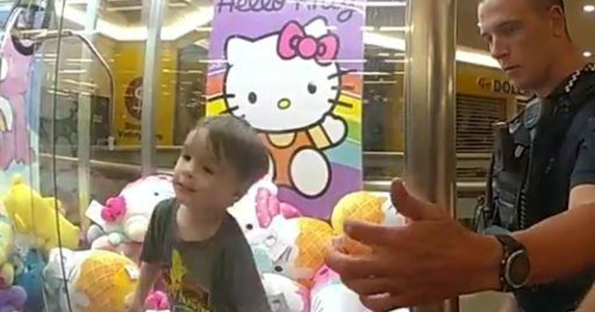 Australian police share video of officers rescuing 3-year-old boy who got stuck in a claw machine