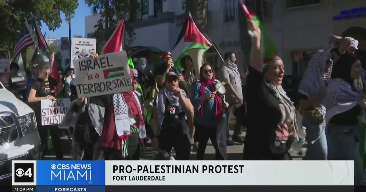 ProPalestine protest marches in Fort Lauderdale CBS Miami