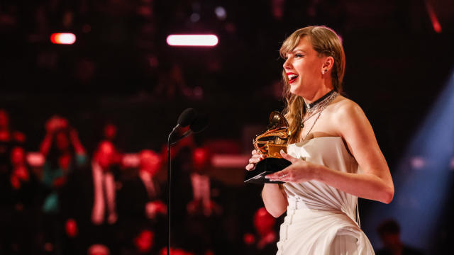 Taylor Swift accepts the Grammy for Album Of The Year 