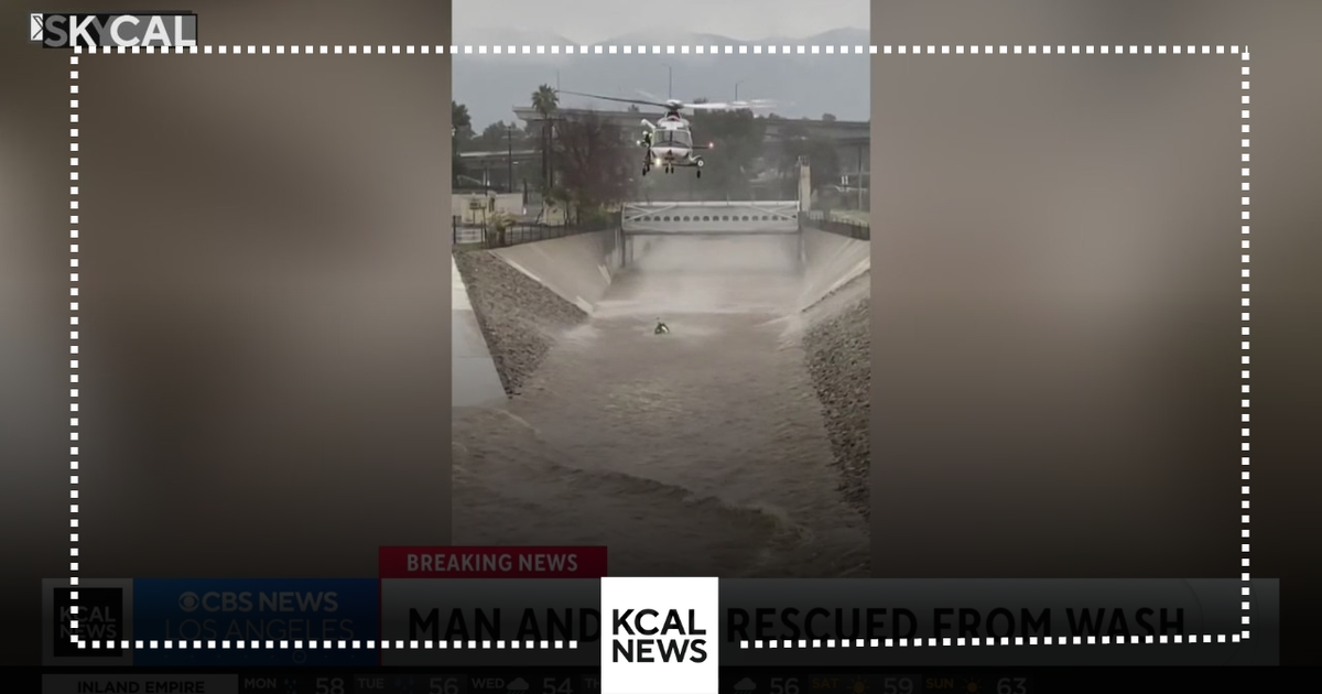 Firefighters rescue man who jumped into LA River to save his dog - CBS ...
