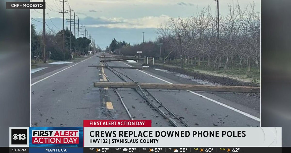 Crews replace downed phone poles in Stanislaus County