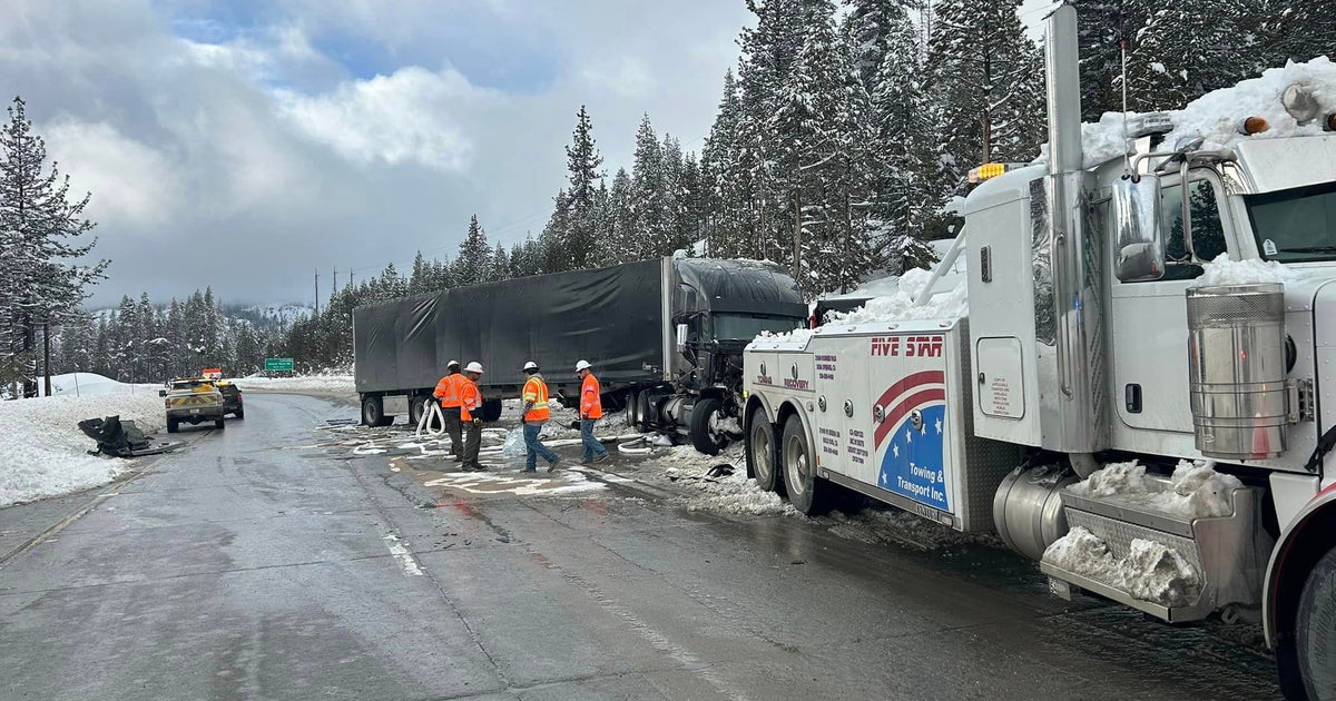 100-gallon diesel spill, crashes force closure of westbound I-80 in Sierra