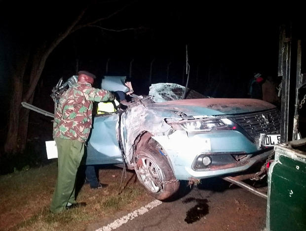 Wreckage of vehicle in which Kenya's marathon world record holder Kiptum and his coach were killed is towed near Eldoret 