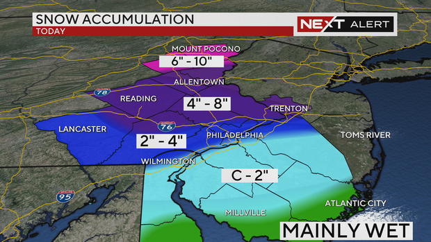 Update snow totals forecast for Tuesday, Feb. 13, 2024 