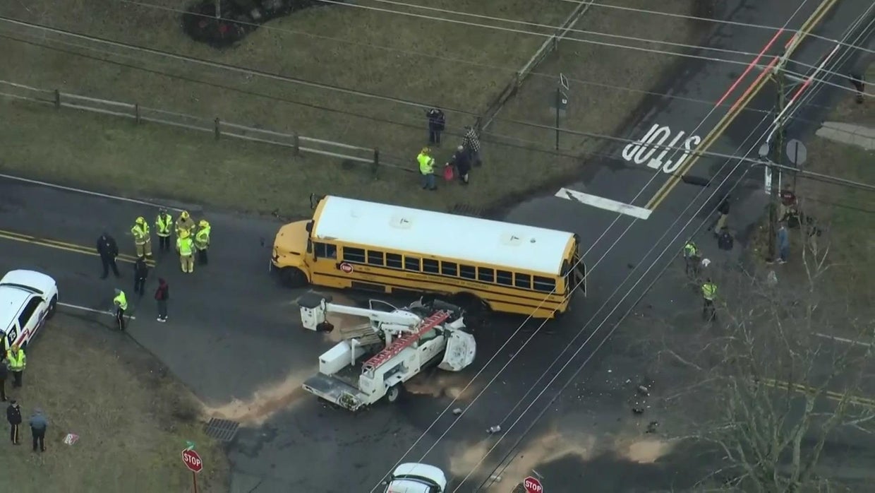 14 students taken to hospital after school bus, pickup truck collide in ...