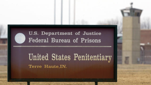 A sign for the Federal Bureau of Prisons is displayed in Brooklyn on July 6, 2020. 