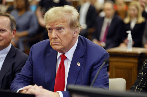 Former President Donald Trump sits in New York State Supreme Court during his civil fraud trial on Jan. 11, 2024 in New York City. 