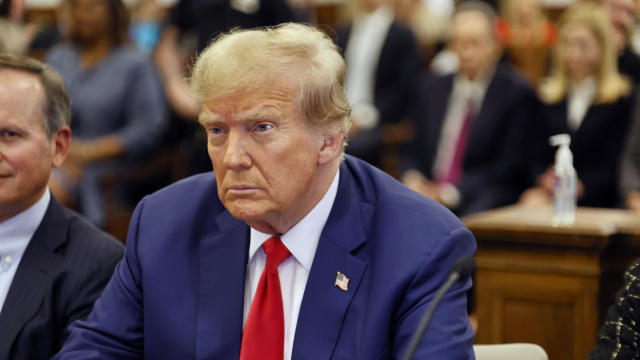 Former President Donald Trump sits in New York State Supreme Court during his civil fraud trial 