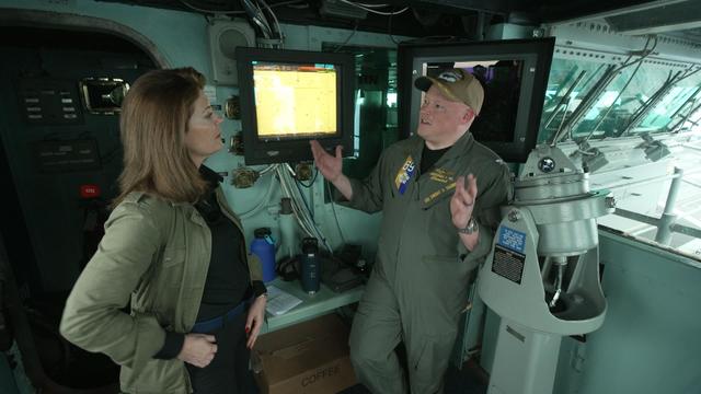 Norah O'Donnell and Capt. Christopher Hill 