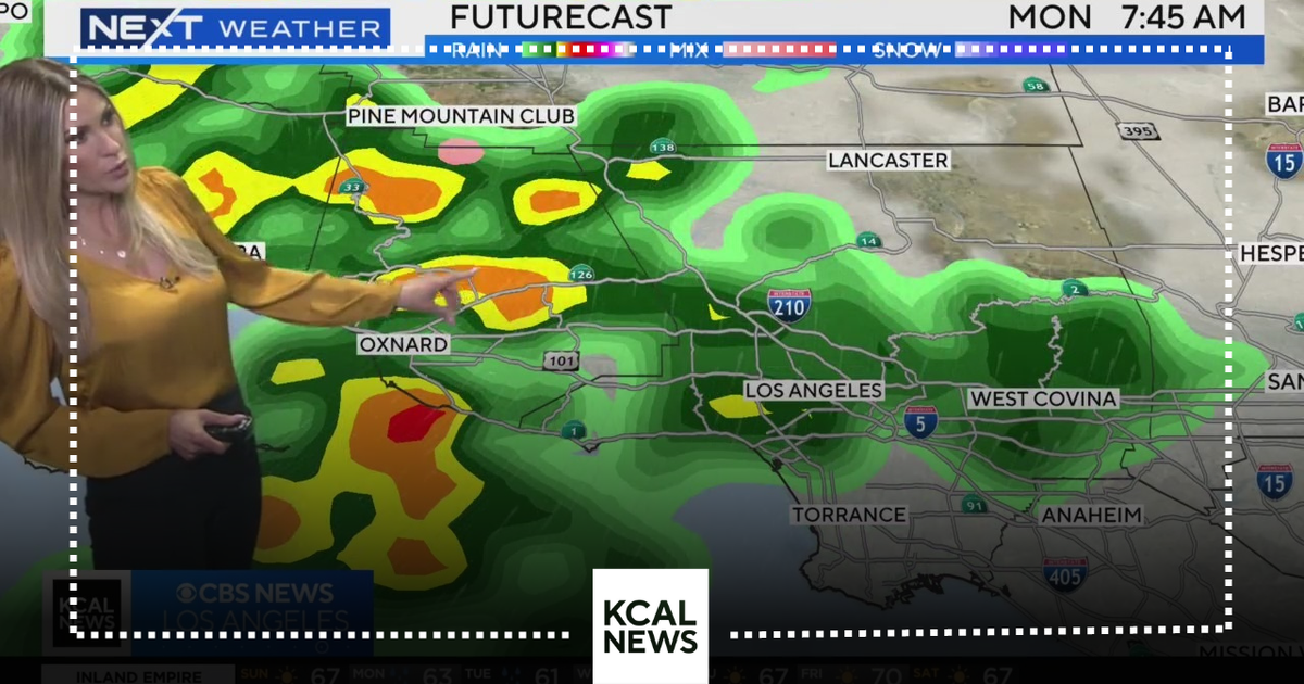 Hourly look at when rain is expected in SoCal - CBS Los Angeles