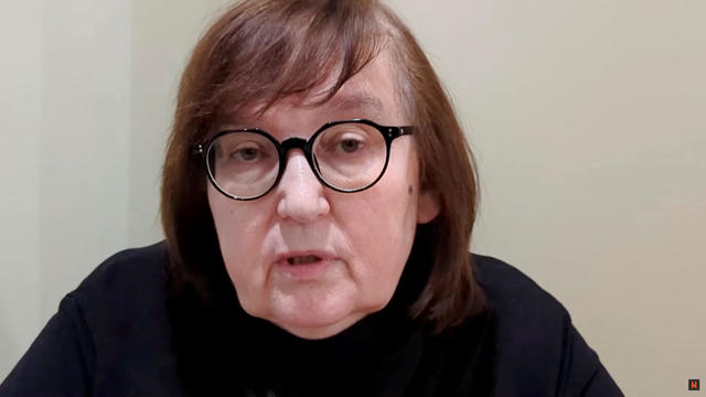The mother of late Russian opposition leader Alexey Navalny, Lyudmila Navalnaya, delivers a video address in Salekhard, Russia, in this still image taken from a handout video released Feb. 22, 2024. 