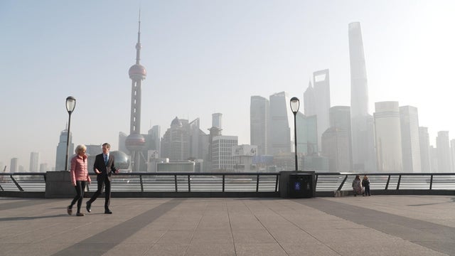 Lesley Stahl and U.S. Ambassador to China Nicholas Burns 