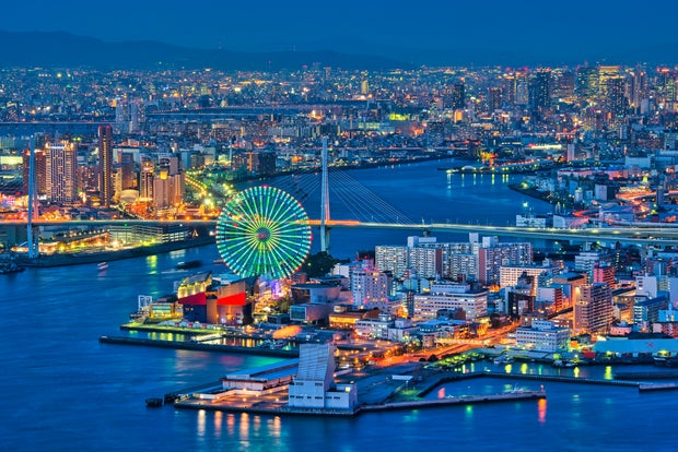 Cityscape of Osaka bay
